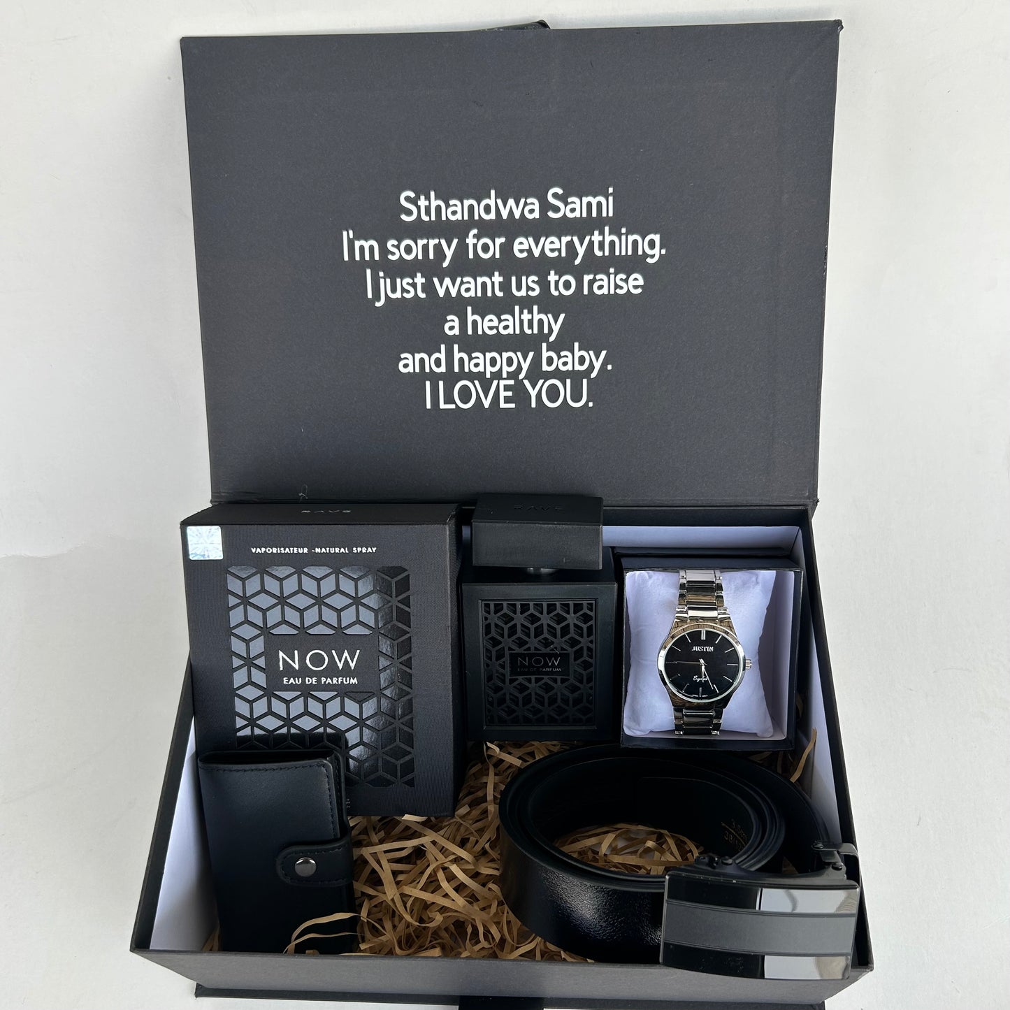Personalised Gift Box with Premium Cologne and Timepiece